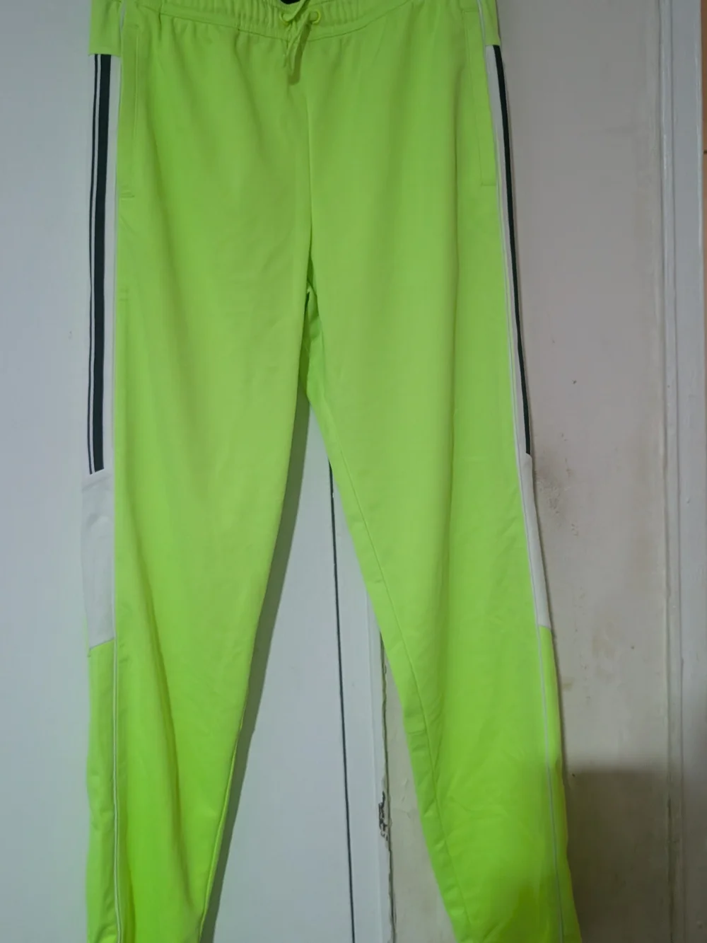 Athletic Works Neon Green Kids Joggers with White & Black Stripes